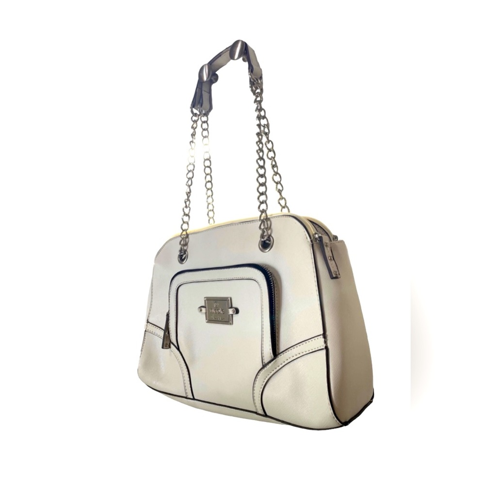 Nicole Miller White Tess Chain Detail Purse - Picture 7 of 12